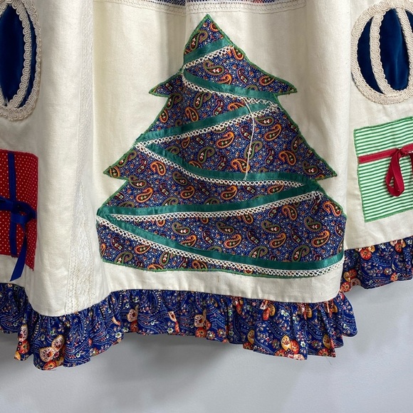 Vtg Handmade Patchwork Christmas Skirt Hand Made Stunning M? - Picture 2 of 12